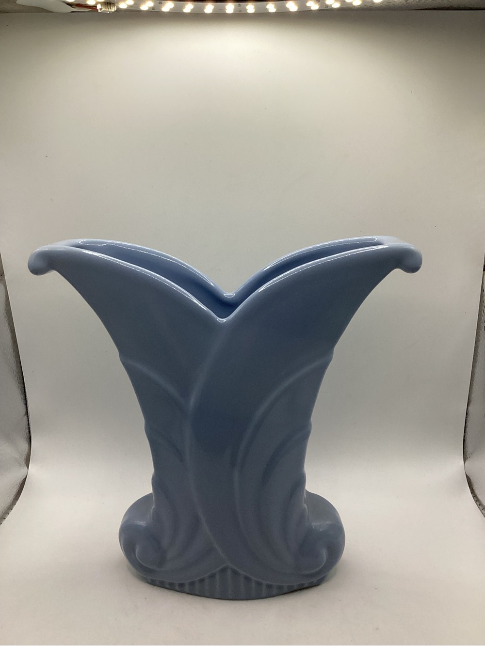 Vintage Abingdon USA Pottery Blue Art Deco #512 Ceramic Vase Flower Planter